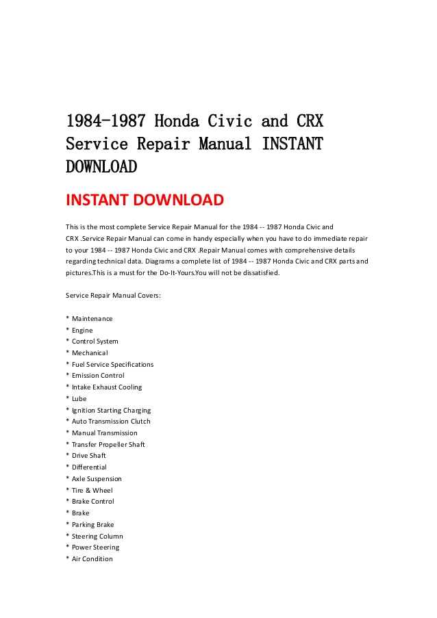 2010 Honda Civic Service Manual Download